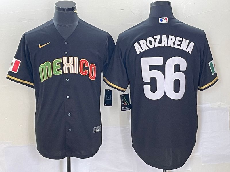 Men 2023 World Cub Mexico #56 Arozarena Black Nike MLB Jersey10->more jerseys->MLB Jersey